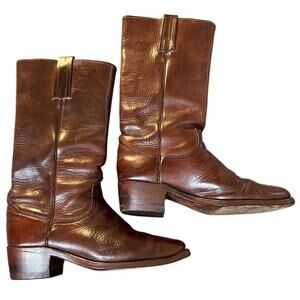 Vintage Brown Leather Roper Cowboy Boots w/ D. Mackay Cedar Shoe Trees Men’s 7